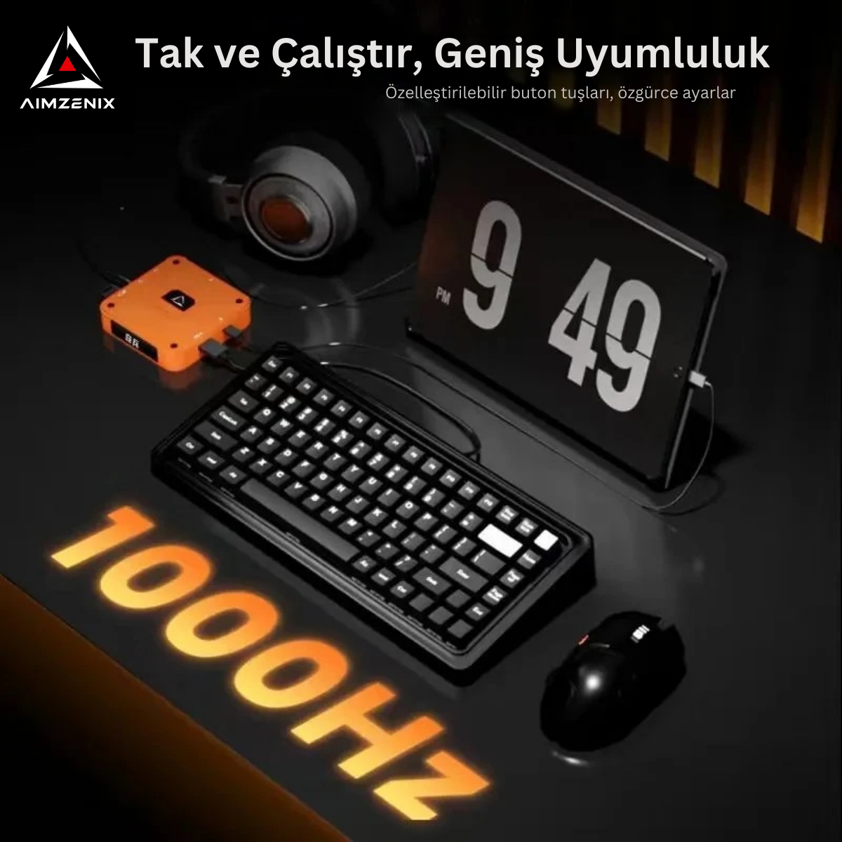 AX360M iOS Klavye & Mouse Dönüştürücü 1000Hz Çift Mod Tüm ios Sistemleri İPad/İPhone