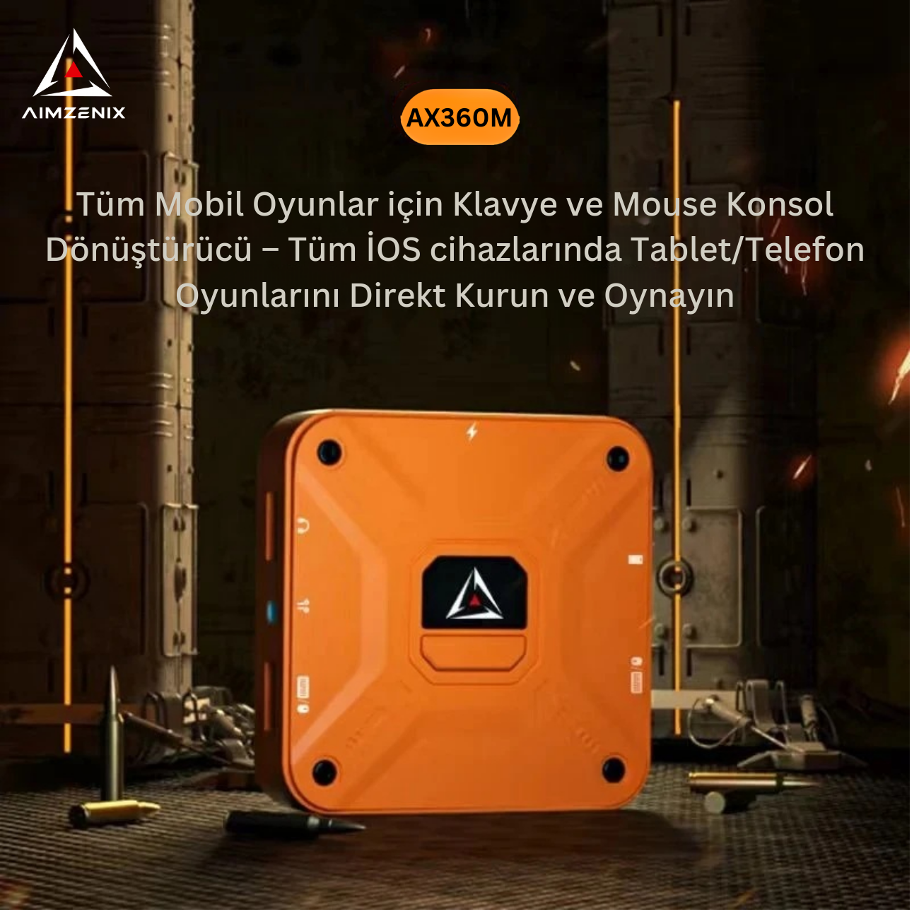 AX360M iOS Klavye & Mouse Dönüştürücü 1000Hz Çift Mod Tüm ios Sistemleri İPad/İPhone