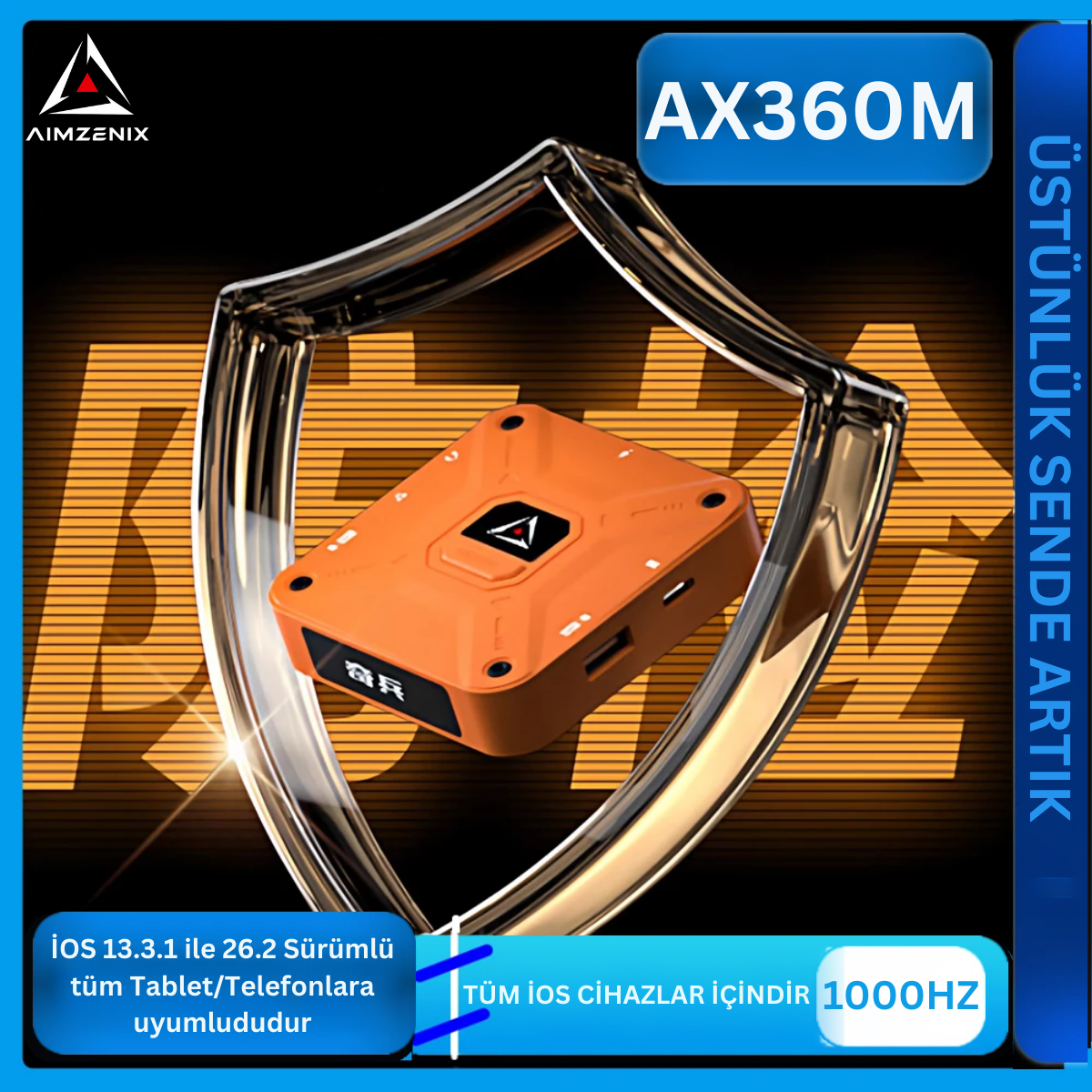 AX360M iOS Klavye & Mouse Dönüştürücü 1000Hz Çift Mod Tüm ios Sistemleri İPad/İPhone