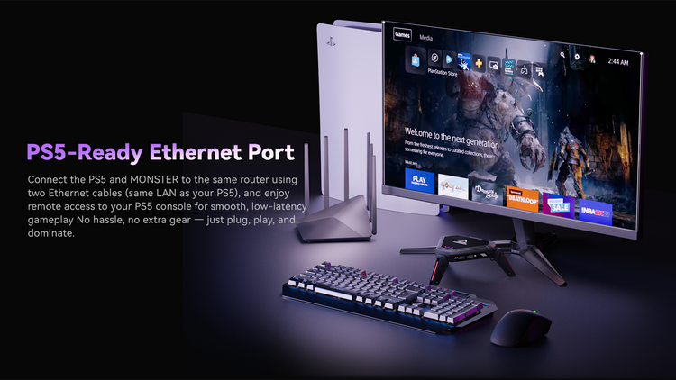 Monster AX600 Setli PS5 Klavye Fare Konsol Dönüştürücüsü PS4 Xbox Series X/S NS/NS2 PC